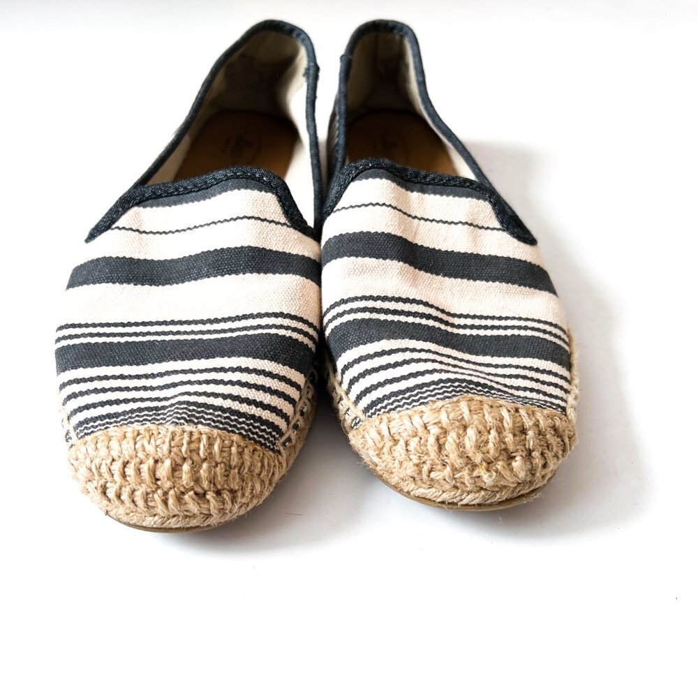 Bass Jenna espadrille Navy/Gray and Cream stripe size 9 - Picture 4 of 10